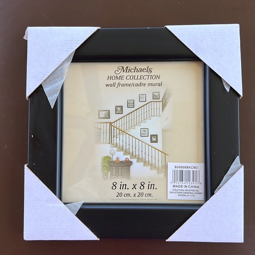 NWT 8”x8” black wood wall frame